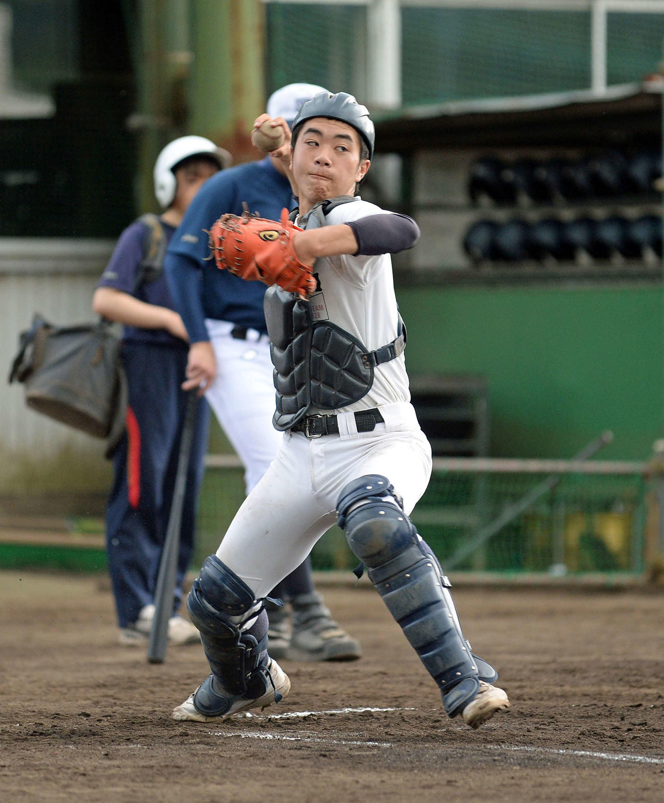 扇の要としてチームを支える島田商の坂田大捕手