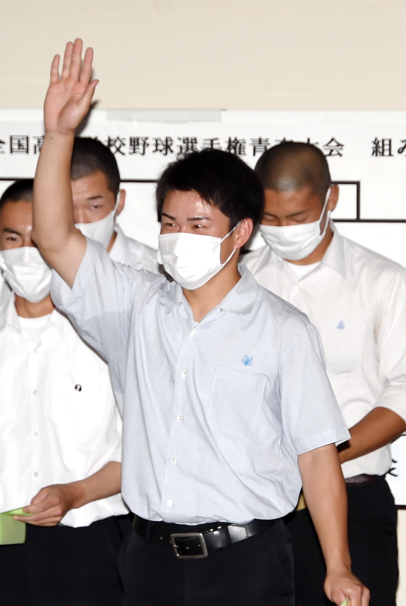選手宣誓に決まったむつ工・金浜主将