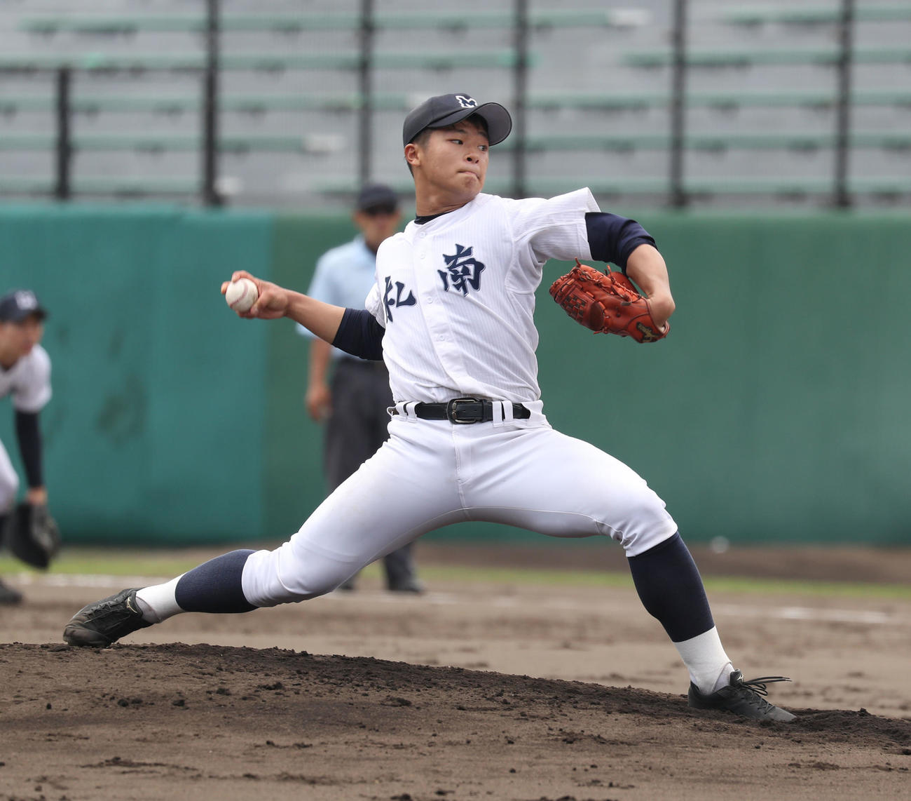 札幌南対恵庭南　札幌南先発の生部（撮影・佐藤翔太）
