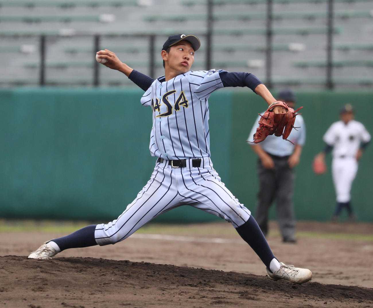 札幌北陵対大麻　大麻先発の八木沢（撮影・佐藤翔太）