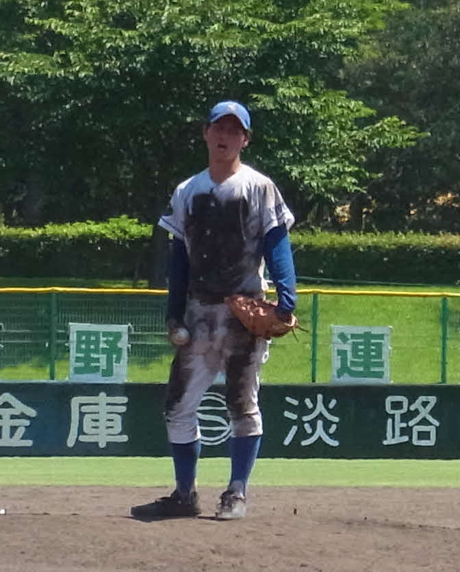 姫路商対明石高専　敗れるも、193球を投げ抜いて9回完投した明石高専・安田（撮影・堀まどか）