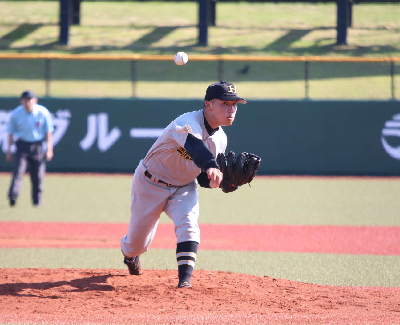 別海対釧路北陽　公式戦初完封で勝利に貢献した釧路北陽・山村（撮影・山崎純一）