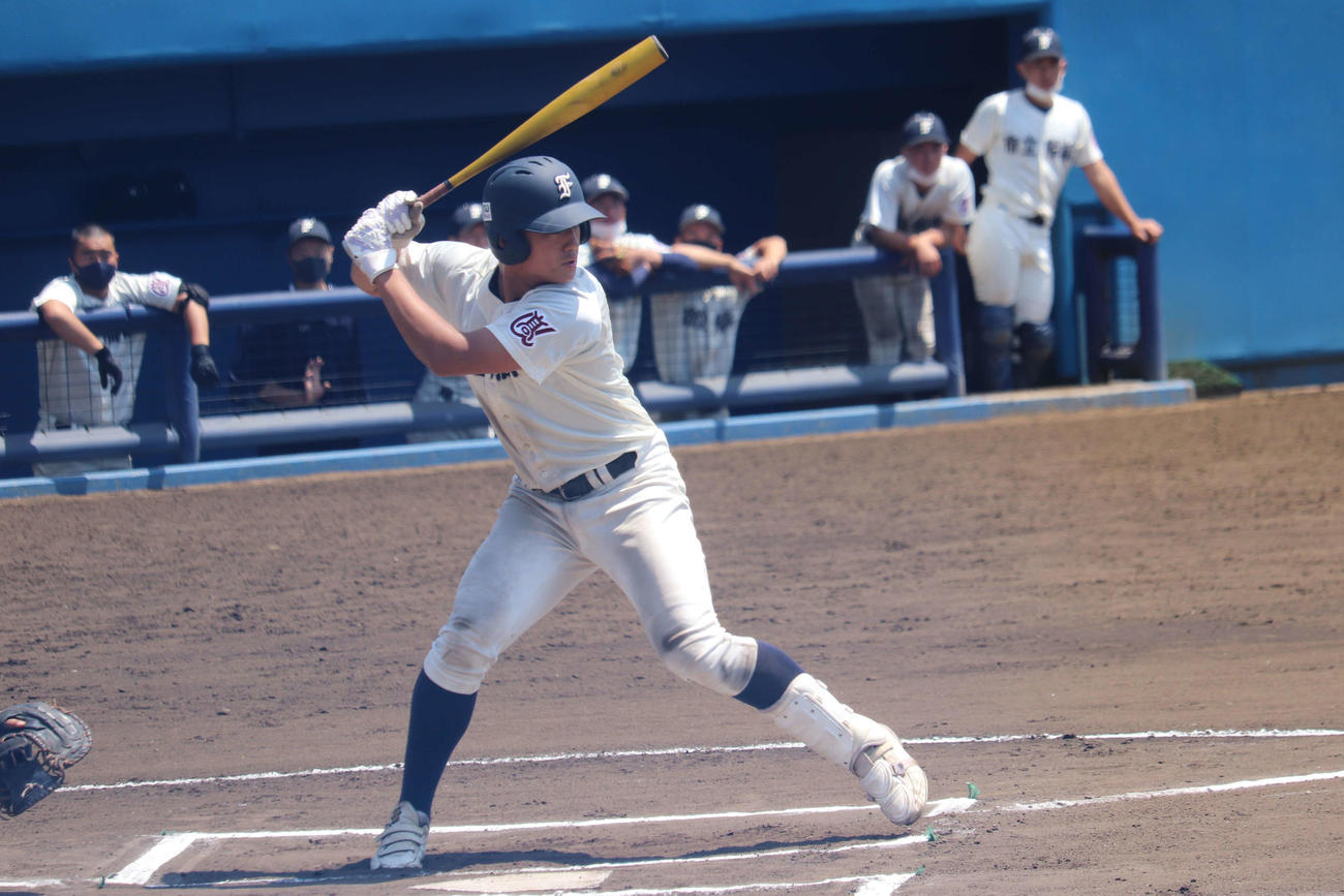 春季千葉大会決勝の銚子商戦で活躍した市船橋・片野（撮影・保坂淑子）
