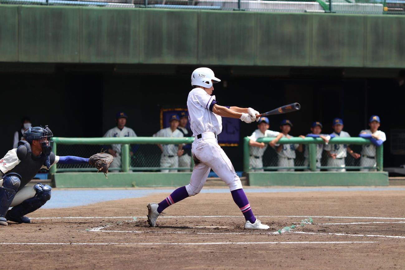 1回、2点適時打を放った蓮實（撮影・星夏穂）