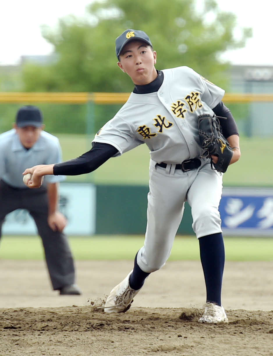 東北学院対古川工　4失点完投した東北学院・阿部（撮影・相沢孔志）