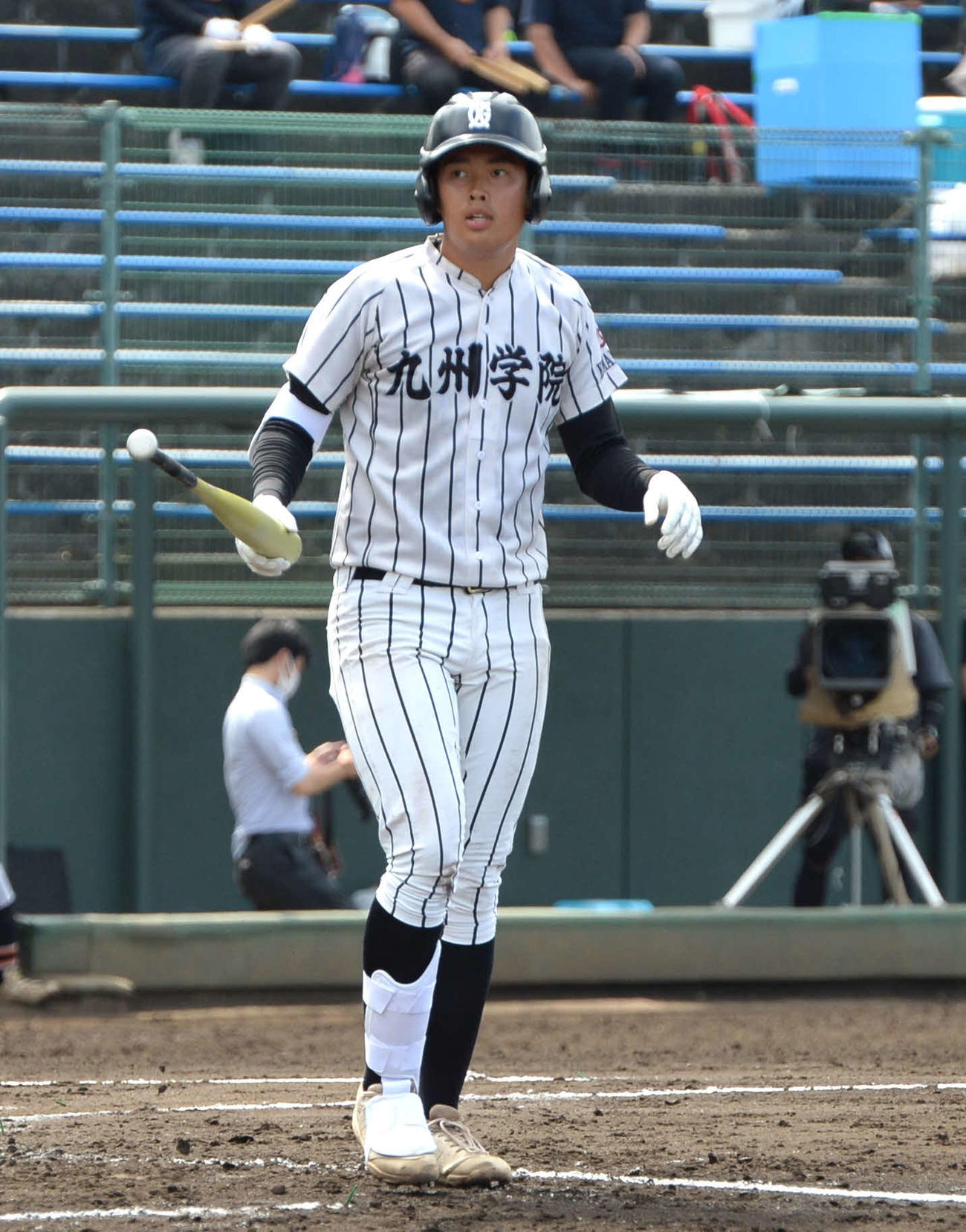 九州学院対東稜　2回の第2打席に四球を選ぶ九州学院・村上慶太（撮影・只松憲）