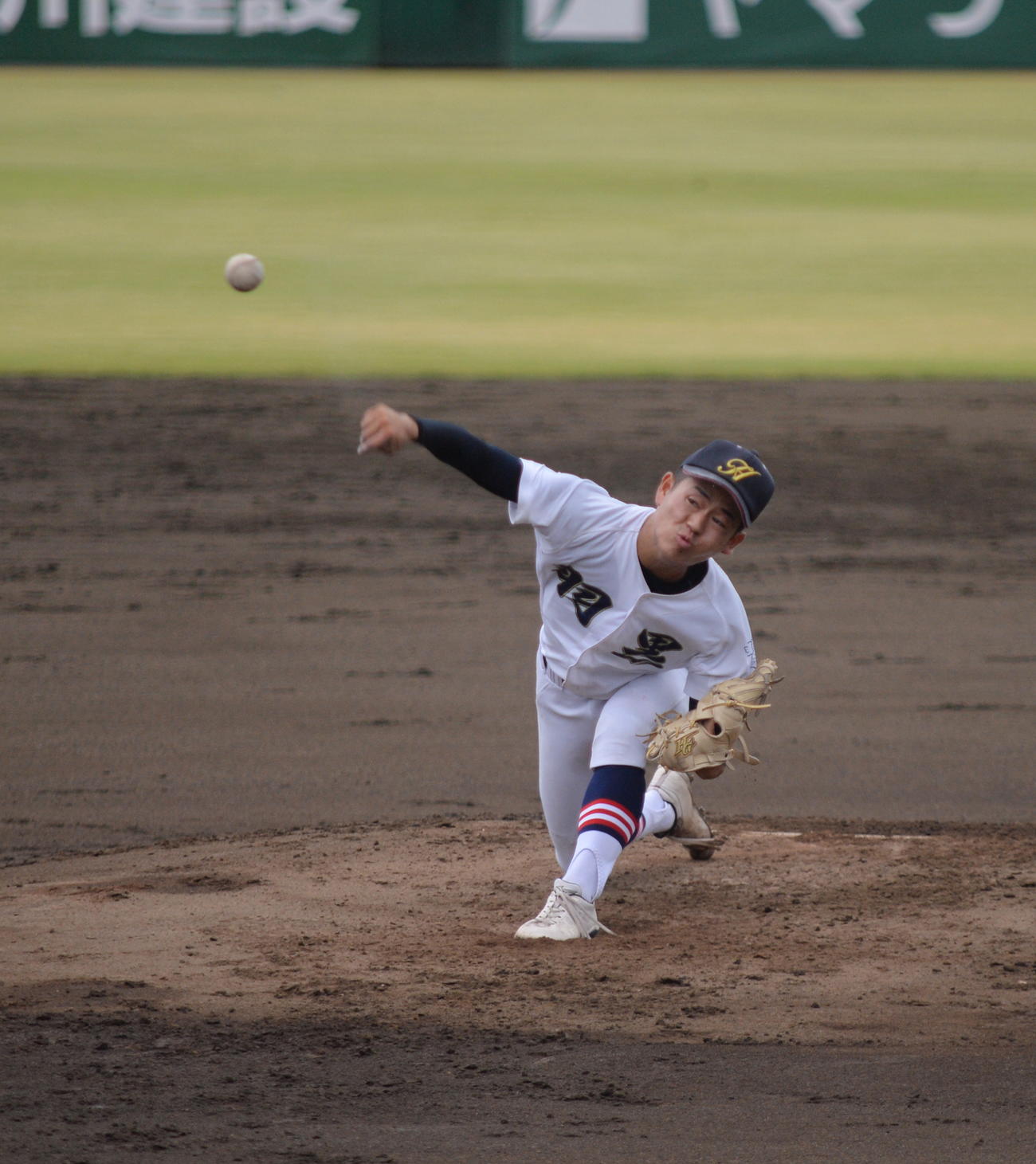 米沢興譲館対羽黒　5回完全投球で、チームを勝利に導いた羽黒・五十嵐（撮影・濱本神威）