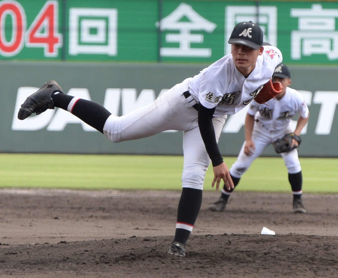 多久戦に先発する有田工・一ノ瀬（撮影・只松憲）