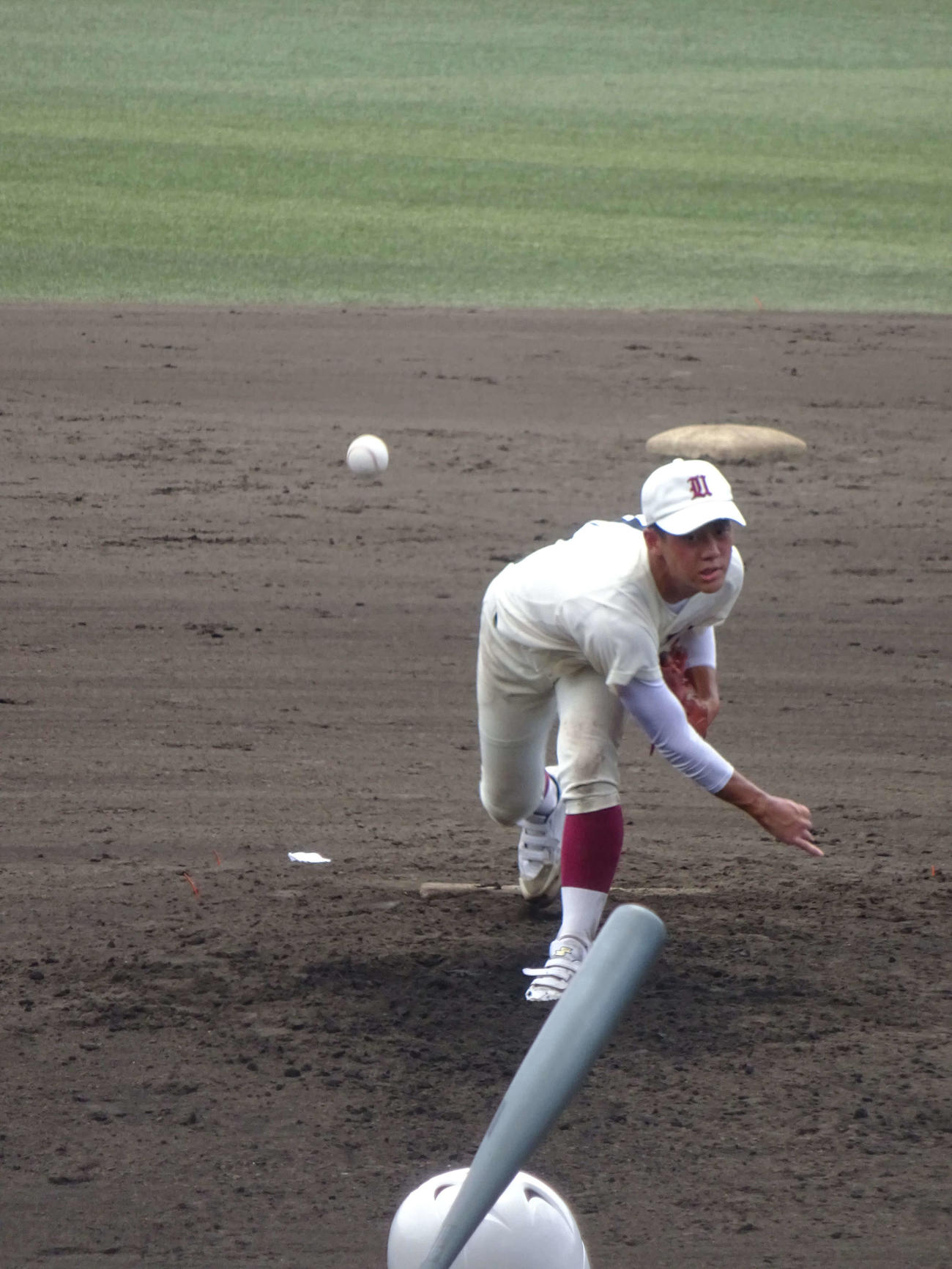 6月中旬に体調を崩し、2番手で登板した畝傍のエース永船義知（撮影・加藤裕一）