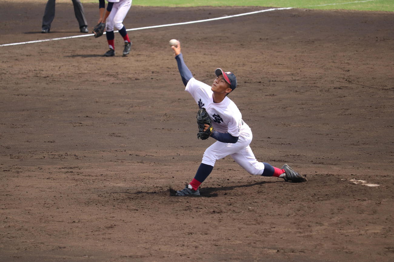 大阪　桜宮対寝屋川　完封した高木悠宇投手（撮影・竹本穂乃加）