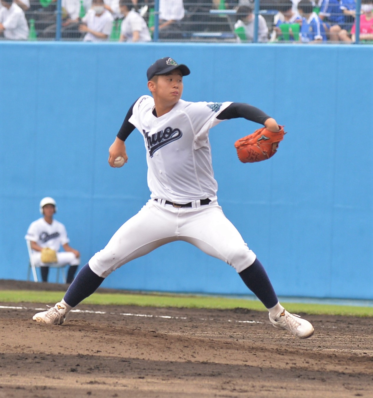 秋田中央対能代松陽　先発した秋田中央・土田（撮影・佐藤究）