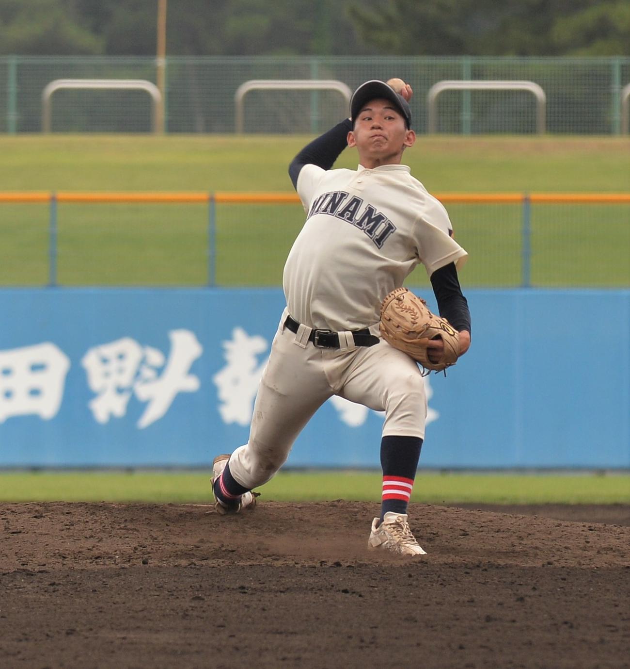 2番手で登板し、チームを勝利に導いた秋田南・中山