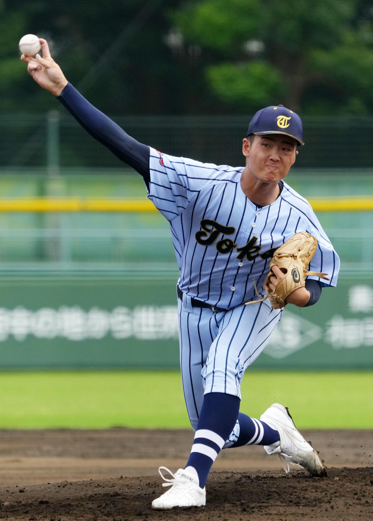 駒場学園対東海大菅生　力投する東海大菅生先発の日當（撮影・横山健太）