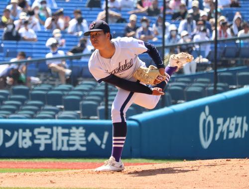 横浜創学館7回コールド2年連続4強 遠藤稔平8回0封 準決勝東海