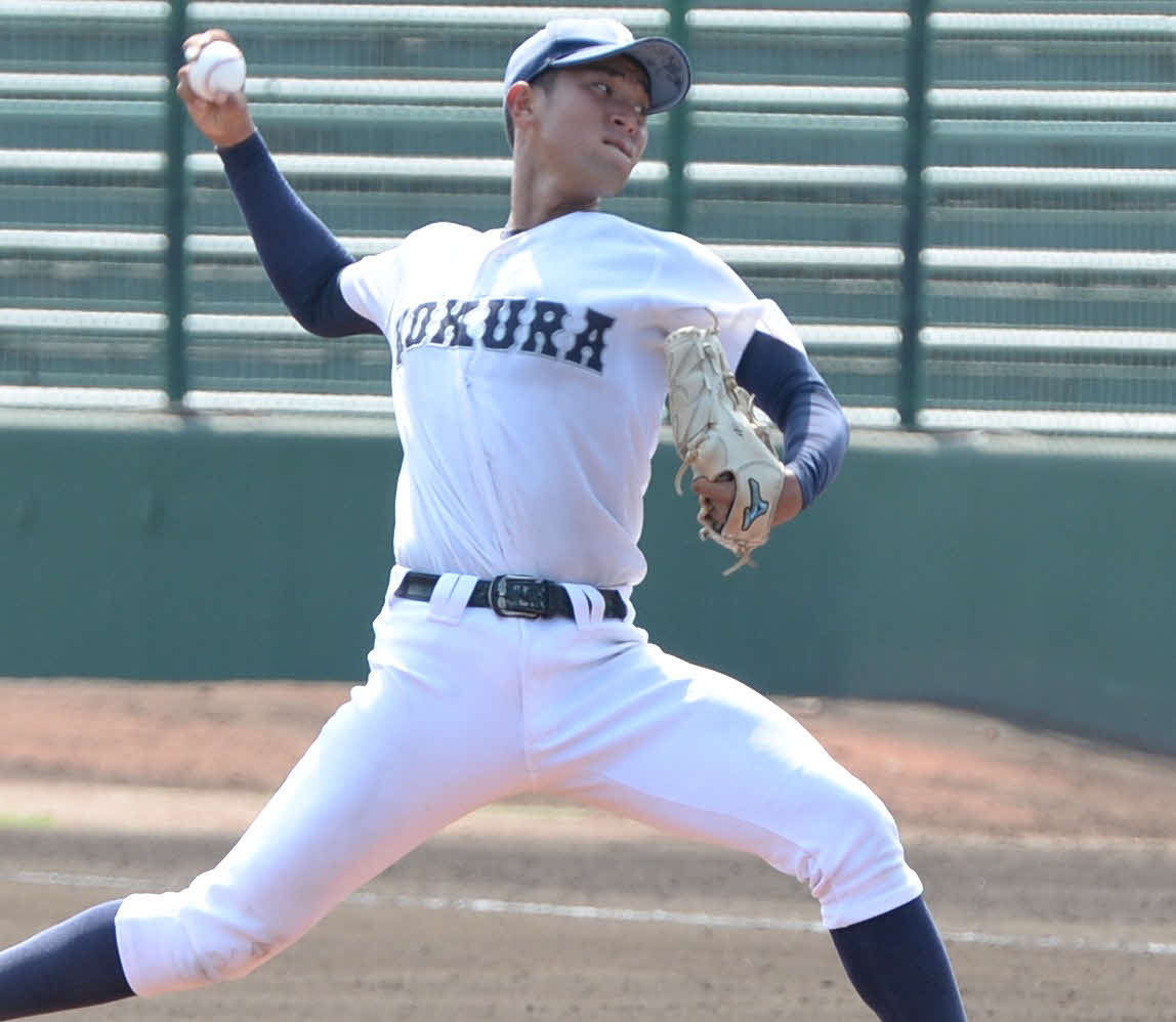 福岡第一戦に先発する小倉工・山田（撮影・只松憲）