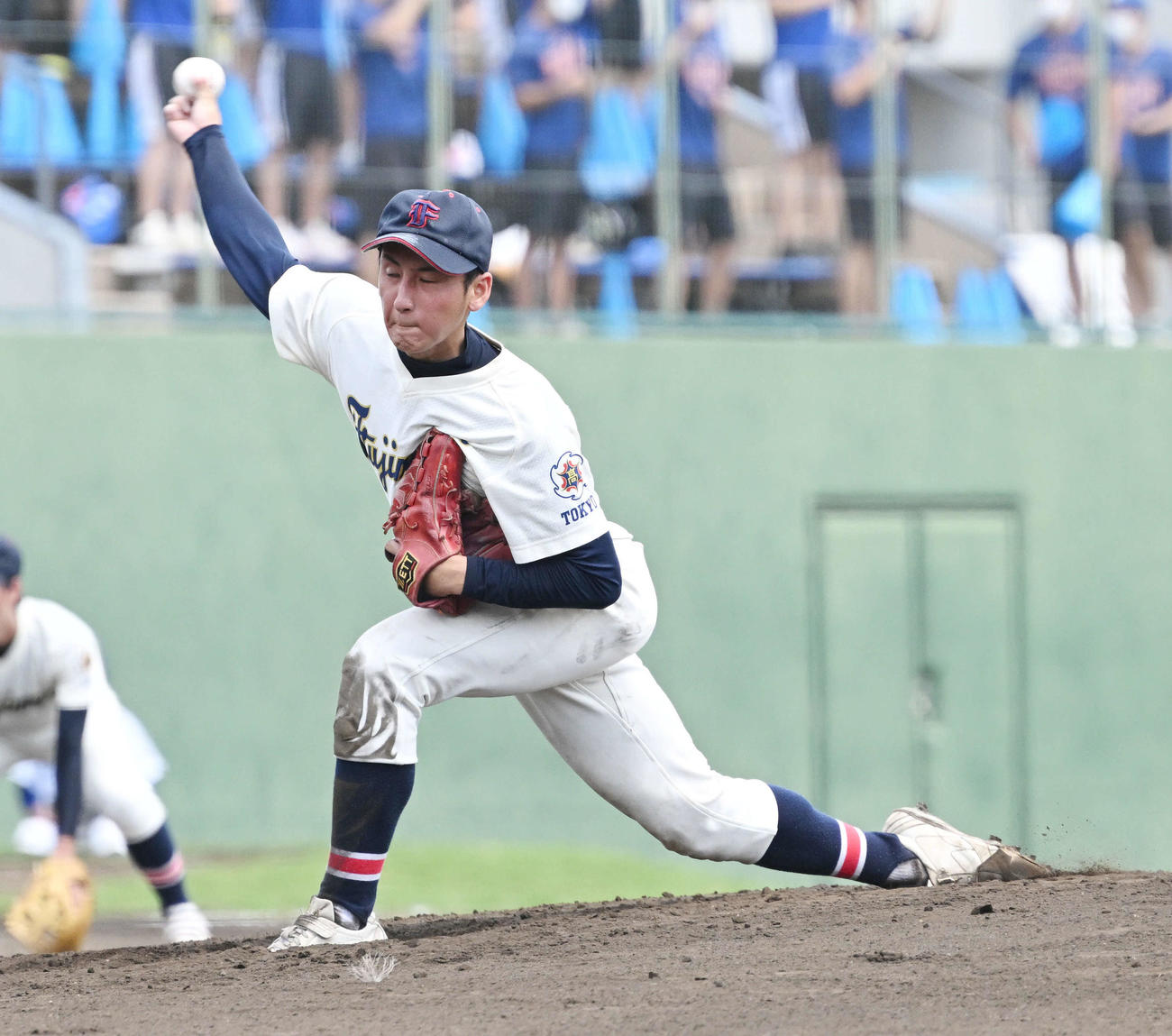 富士森対駒大高　富士森先発の玉置（撮影・滝沢徹郎）