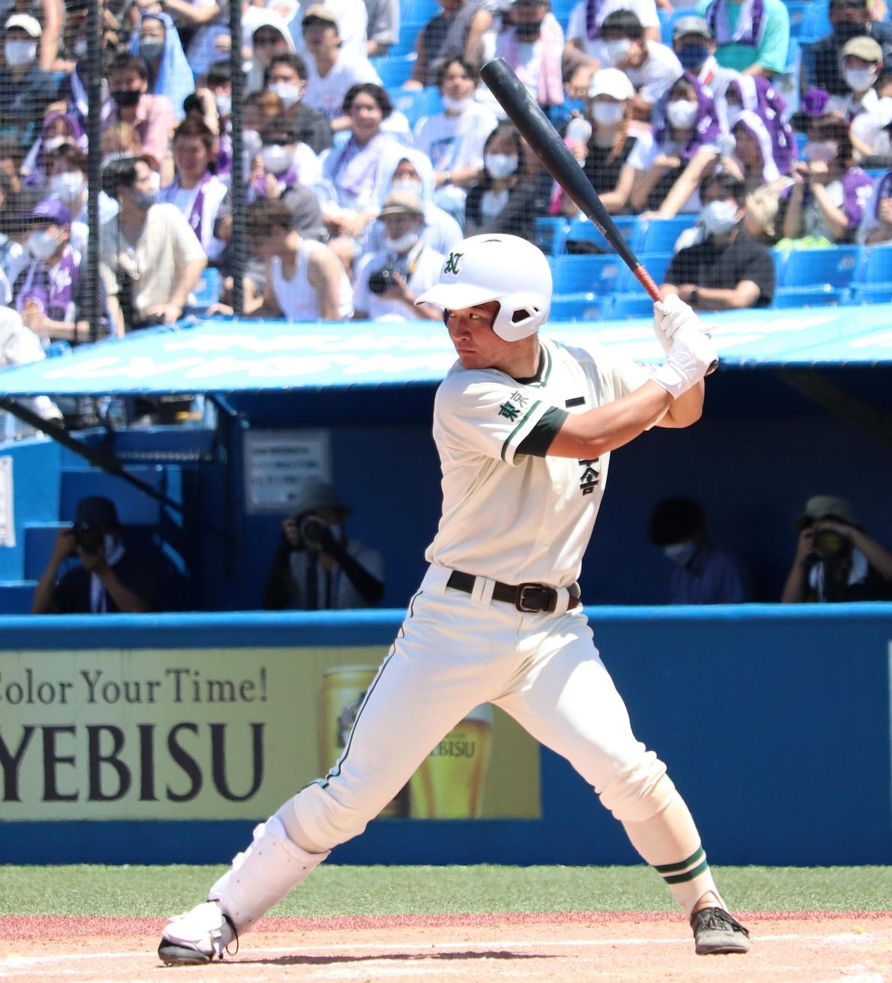 二松学舎大付対文京　4打数2安打3打点と活躍した二松学舎大付・瀬谷（撮影・保坂恭子）