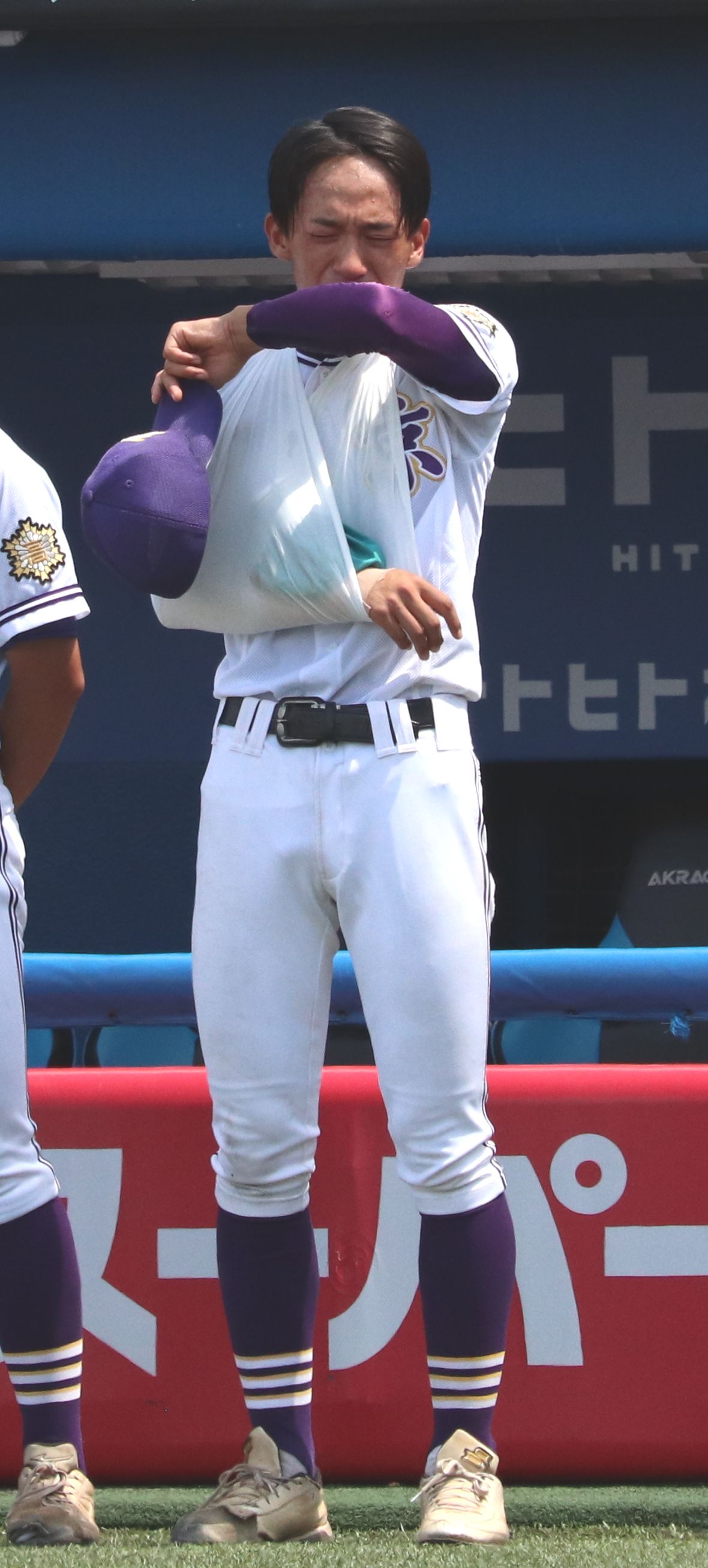 二松学舎大付対文京　試合後、涙を流す文京・植田（撮影・保坂恭子）