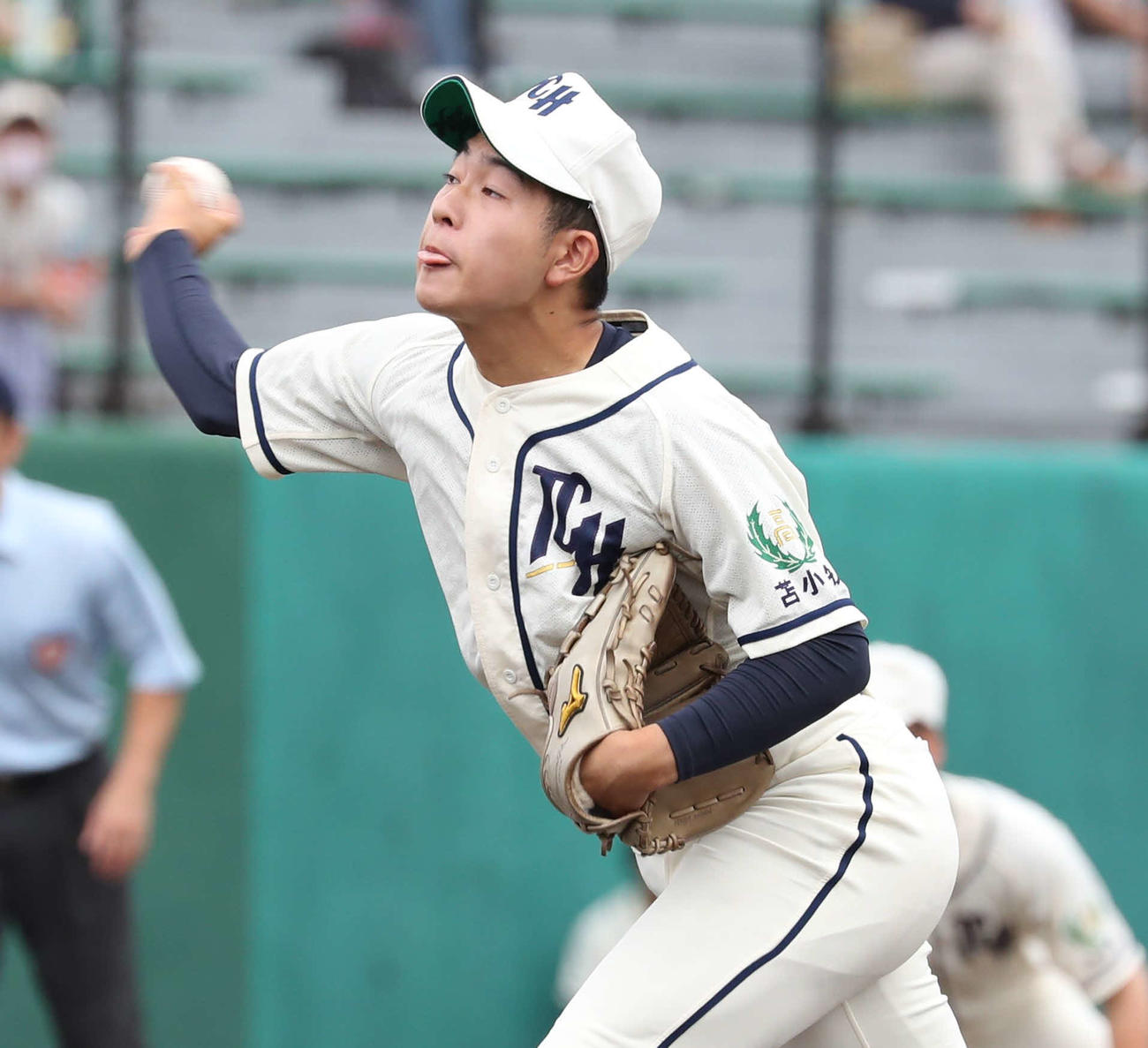 札幌大谷対苫小牧中央　6回から登板の苫小牧中央・西村（撮影・黒川智章）