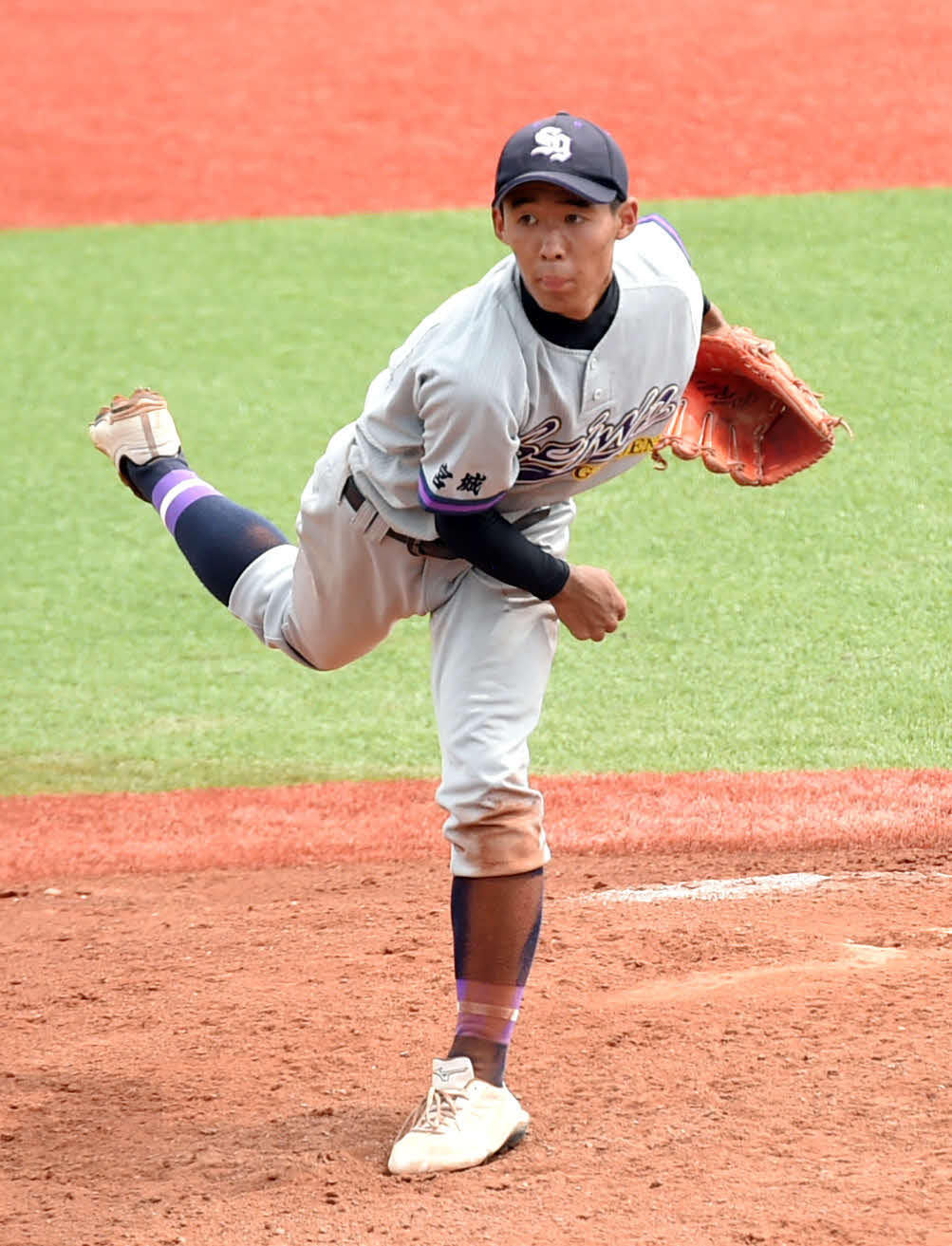聖和学園対古川学園　4安打完封で決勝進出に導いた聖和学園・阿部航大（撮影・相沢孔志）