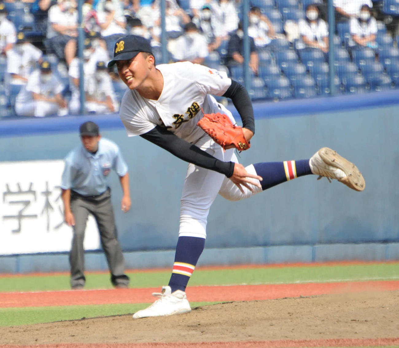 自己最速の150キロをマークした日本文理・田中