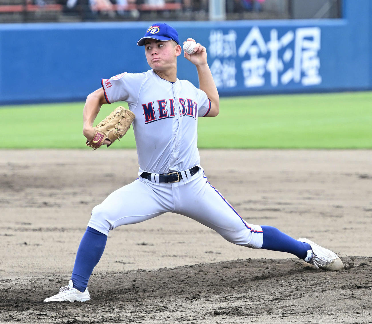 土浦日大対明秀学園日立　7回と9回のピンチで2度登板した明秀学園日立・石川ケニー（撮影・滝沢徹郎）