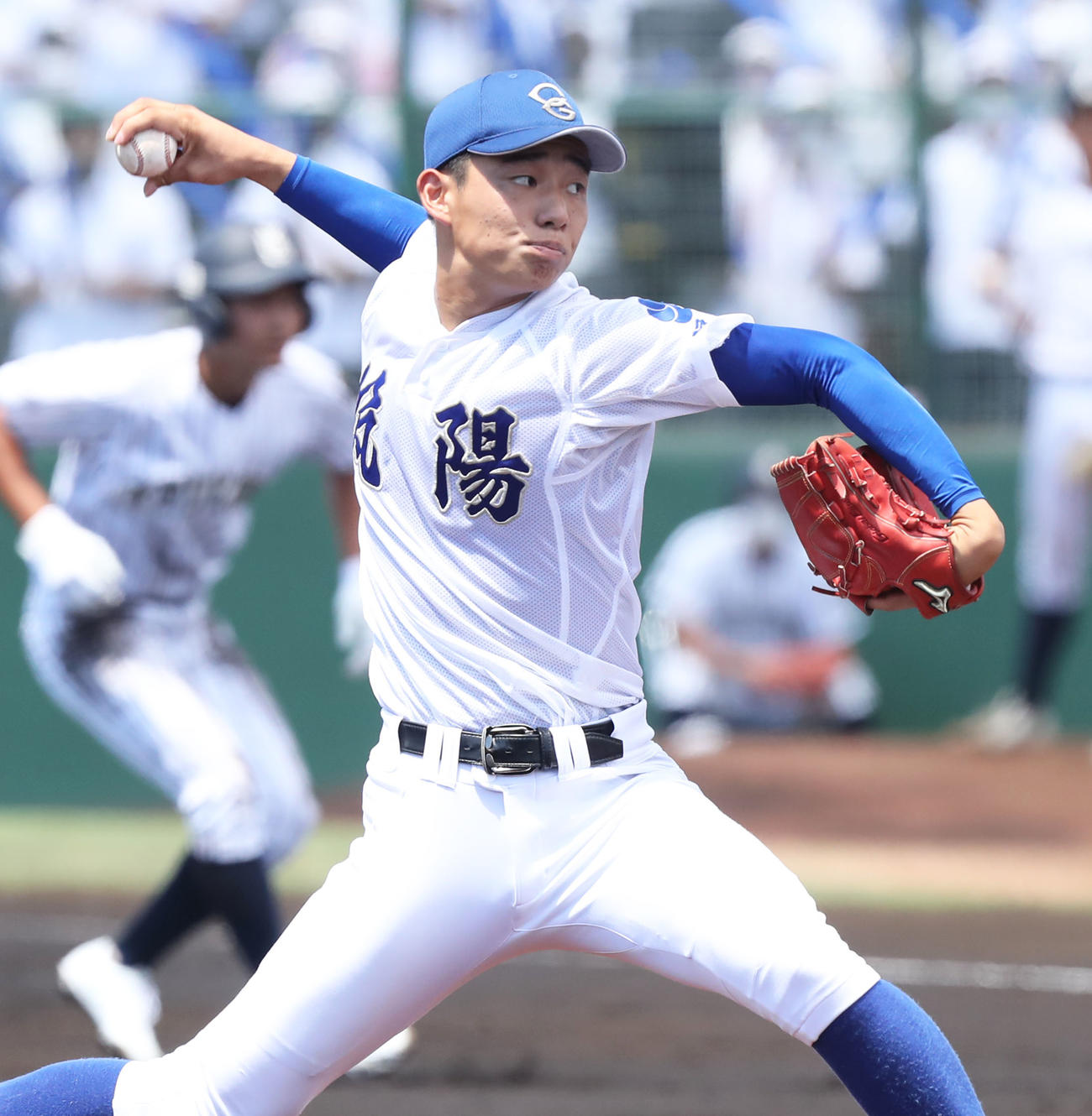 筑陽学園対九州国際大付　力投した筑陽学園先発の木口（撮影・屋方直哉）