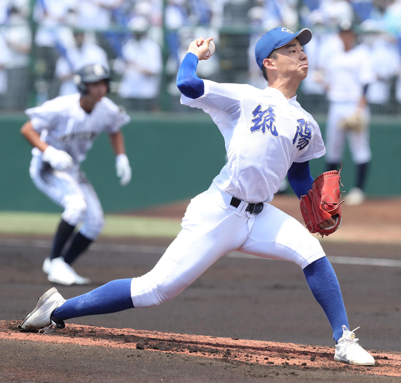 筑陽学園対九州国際大付　筑陽学園先発の木口（撮影・屋方直哉）