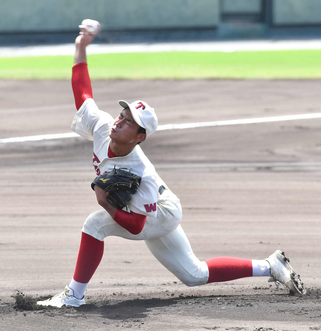 智弁和歌山対桐蔭　桐蔭先発の高野（撮影・岩下翔太）