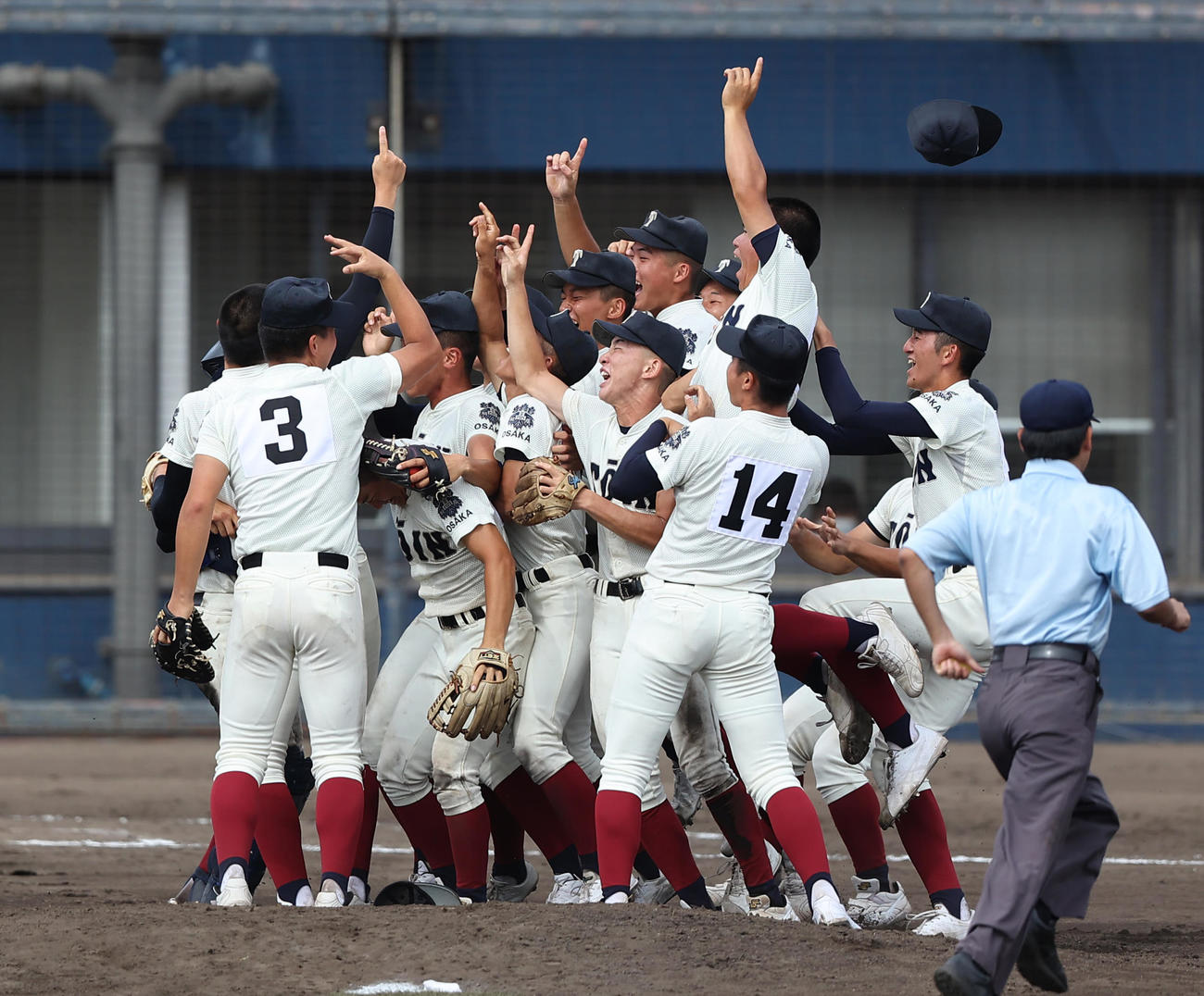 履正社対大阪桐蔭　優勝し歓喜に沸く大阪桐蔭ナイン（撮影・清水貴仁）