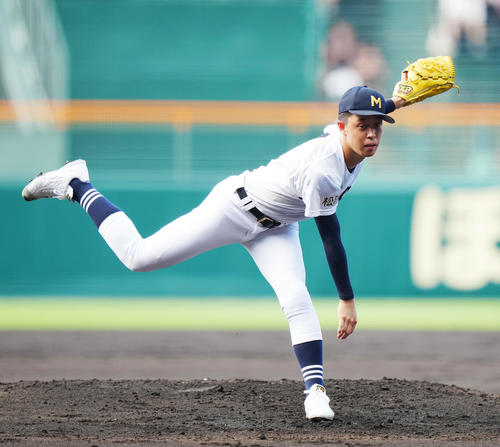 三重対横浜　三重先発の上山（撮影・江口和貴）