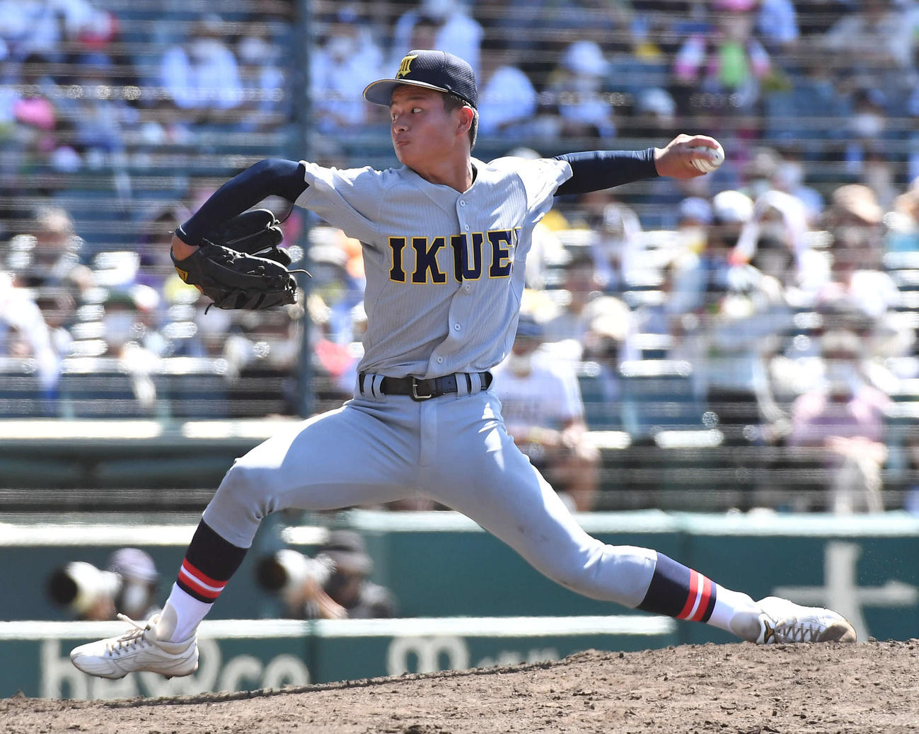 鳥取商対仙台育英　仙台育英4番手の斎藤蓉（撮影・岩下翔太）