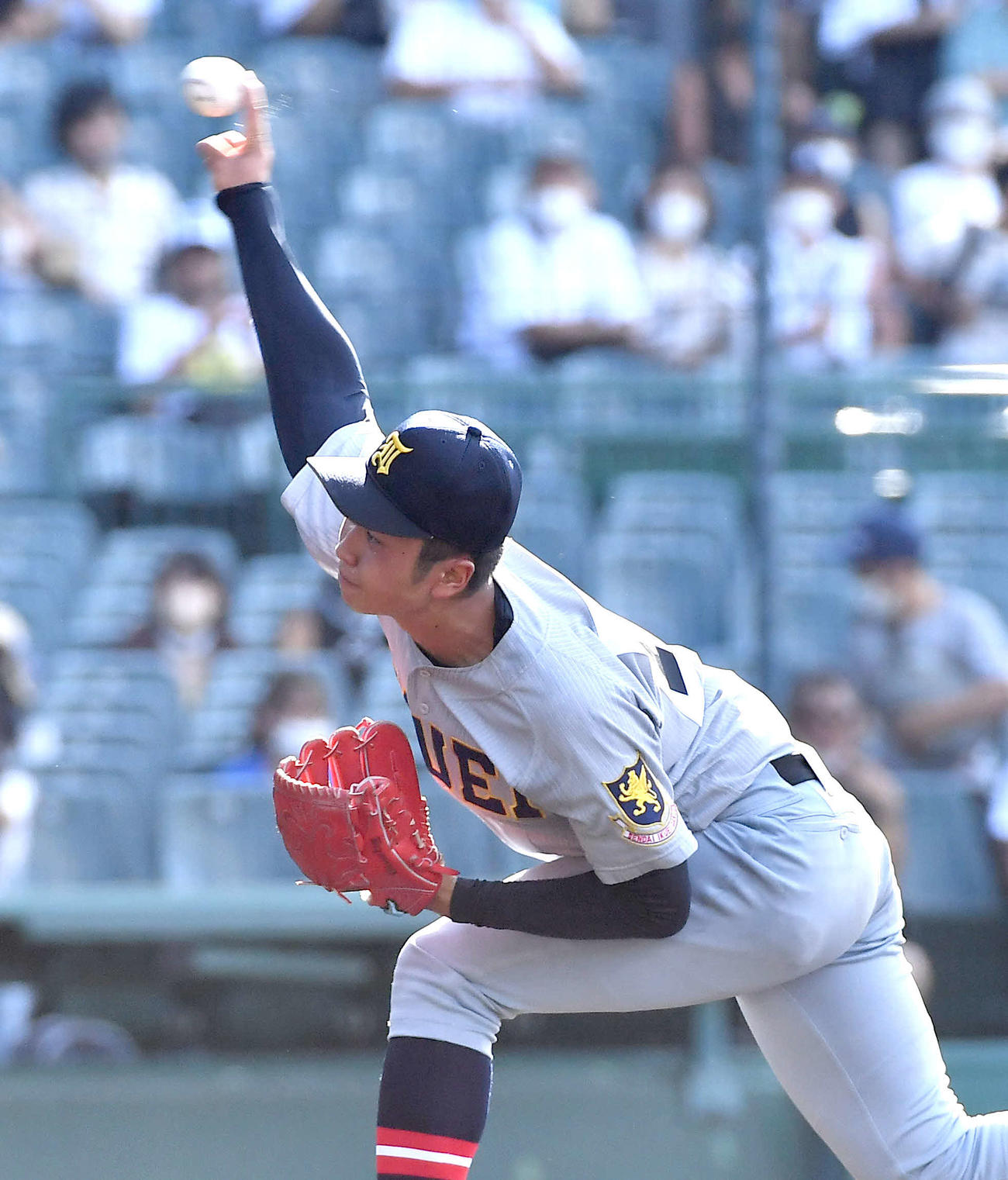 仙台育英先発の高橋煌稀（撮影・岩下翔太）