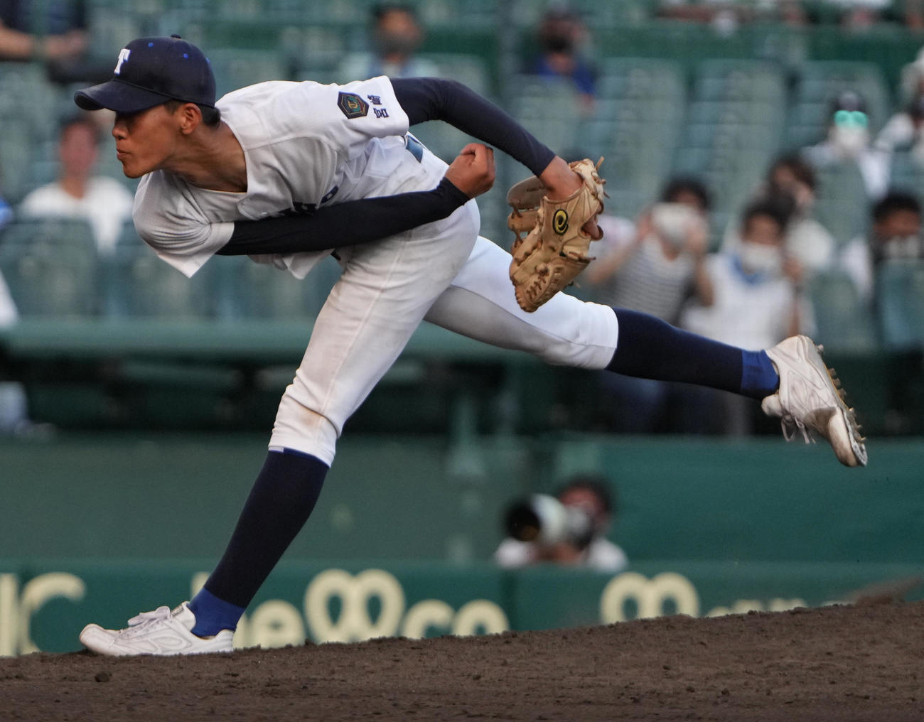 下関国際対富島　9回162球で完投した富島・日高投手（撮影・清水貴仁）
