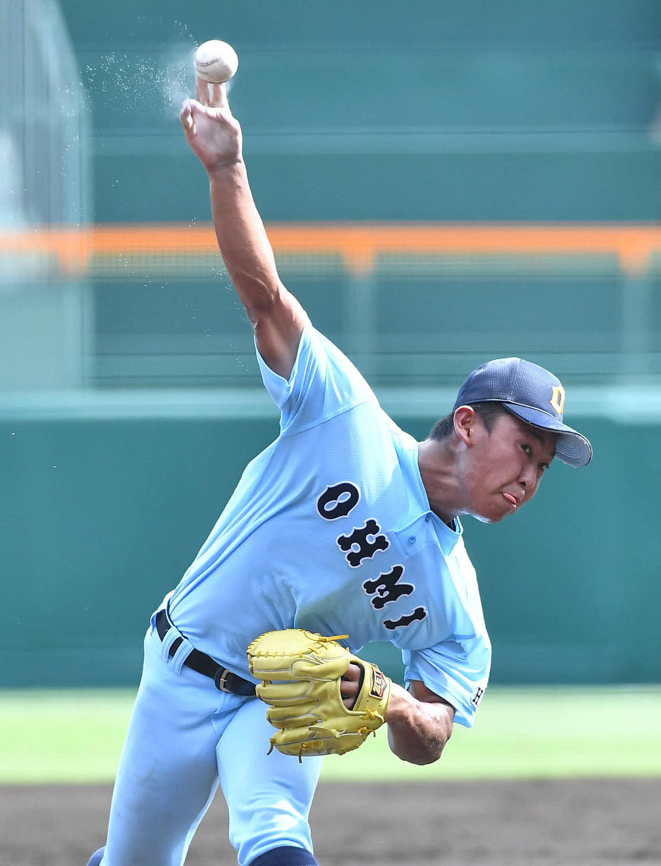 鶴岡東対近江　近江先発の山田（撮影・岩下翔太）