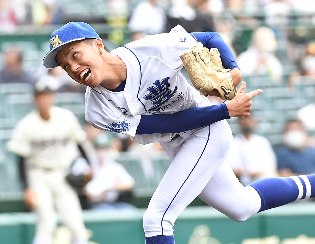 明豊対一関学院　明豊2番手の野村（撮影・岩下翔太）