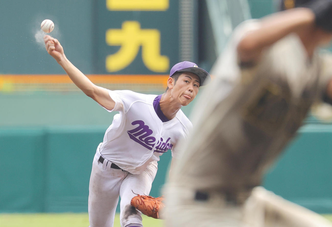力投する愛工大名電・山田空暉（撮影・野上伸悟）