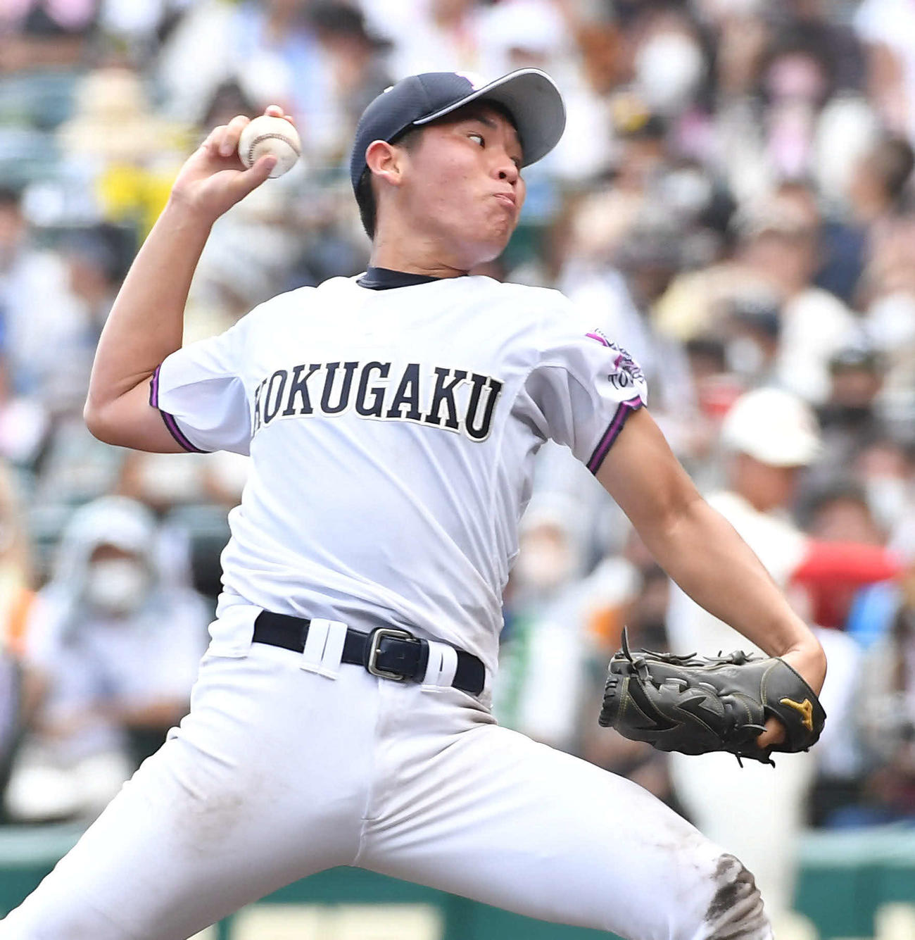 国学院栃木2番手で登板し1回を無失点に抑えた平井悠馬（撮影・岩下翔太）