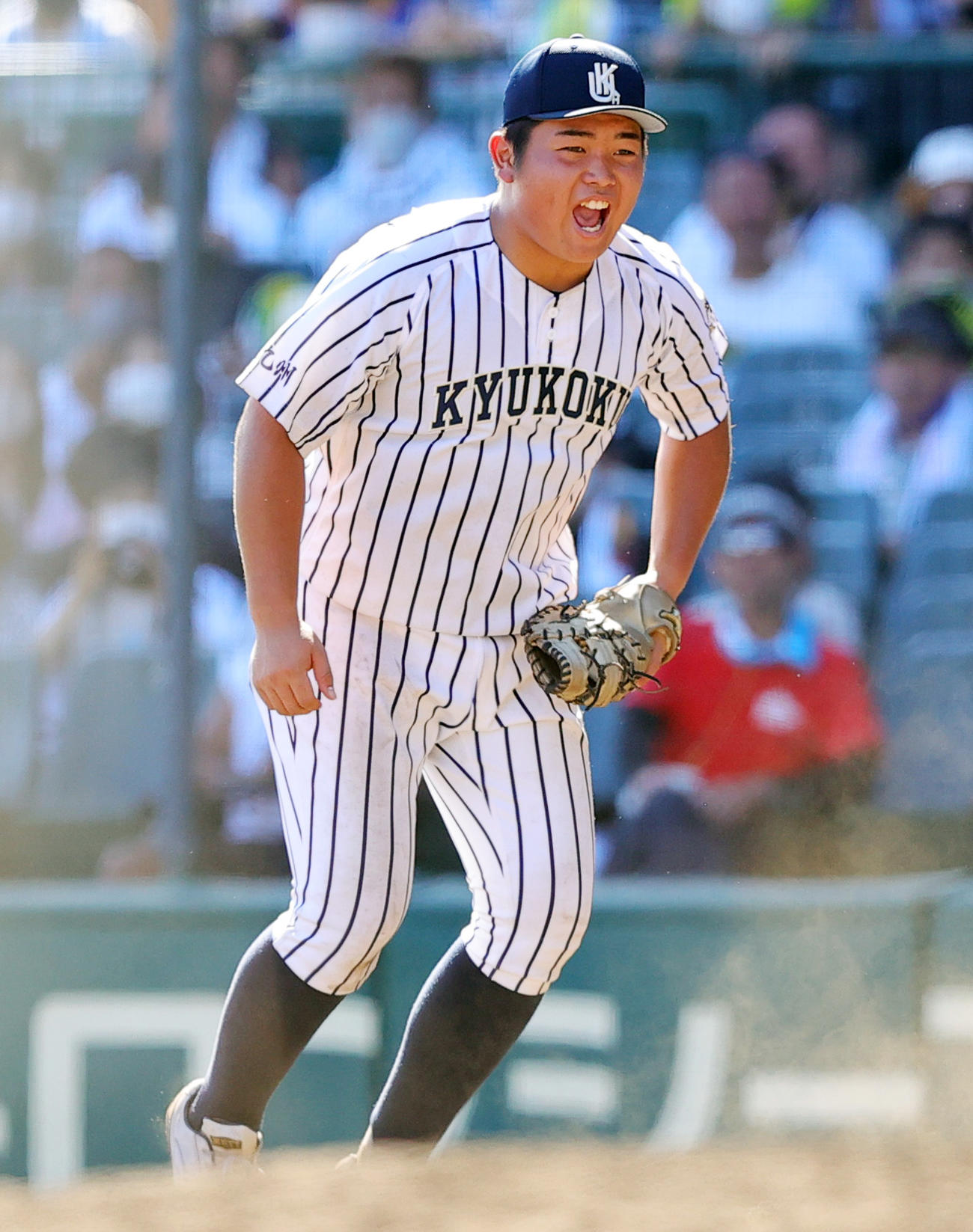 22年8月11日、明徳義塾対九州国際大付　勝利を喜ぶ九州国際大付・佐倉侠史朗