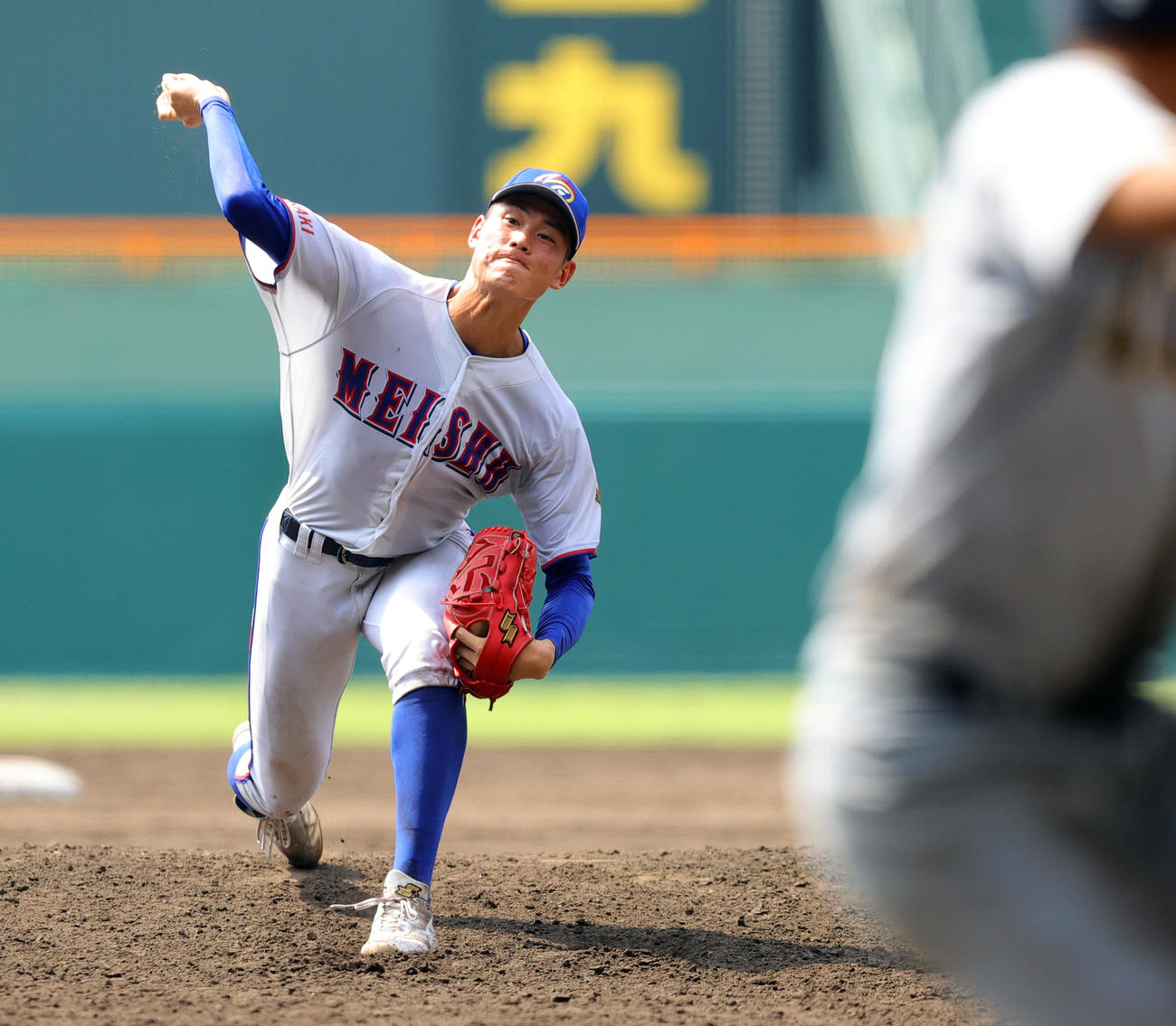明秀学園日立対仙台育英　力投する明秀学園日立・猪俣（撮影・野上伸悟）