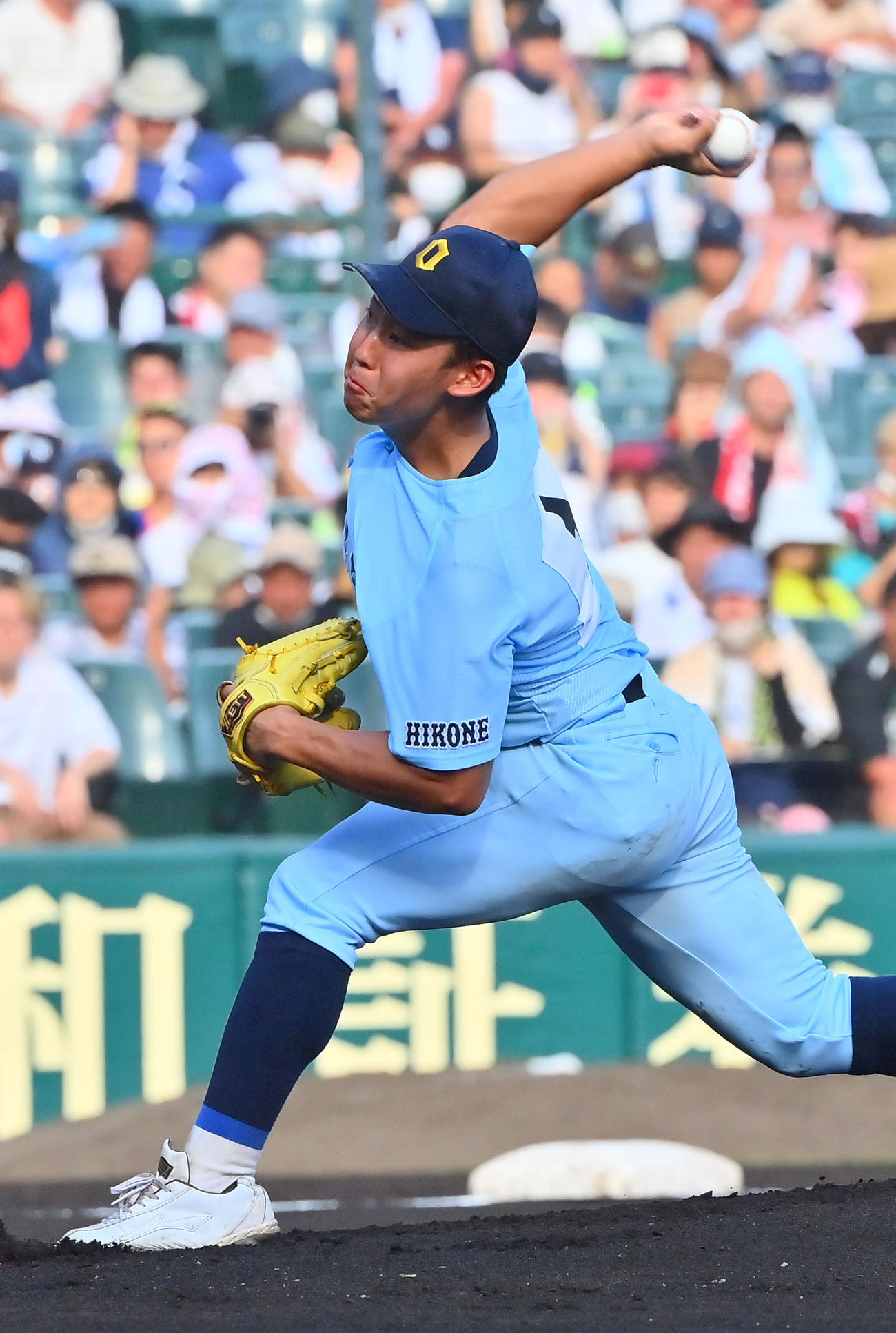 海星対近江　近江の先発・山田（撮影・和賀正仁）