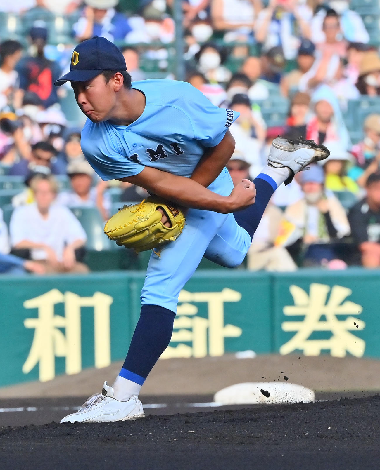 海星対近江　近江の先発・山田（撮影・和賀正仁）