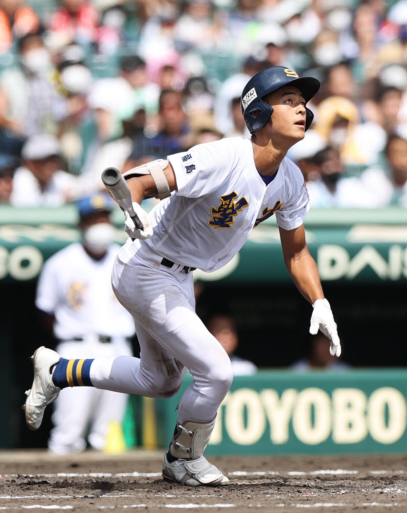 聖光学院対敦賀気比　3回表聖光学院1死一塁、安田は右越え2点本塁打を放つ（撮影・上山淳一）