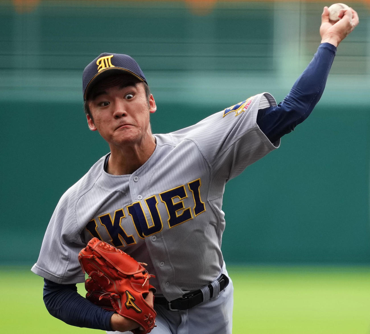 愛工大名電対仙台育英　力投する仙台育英・古川（撮影・横山健太）