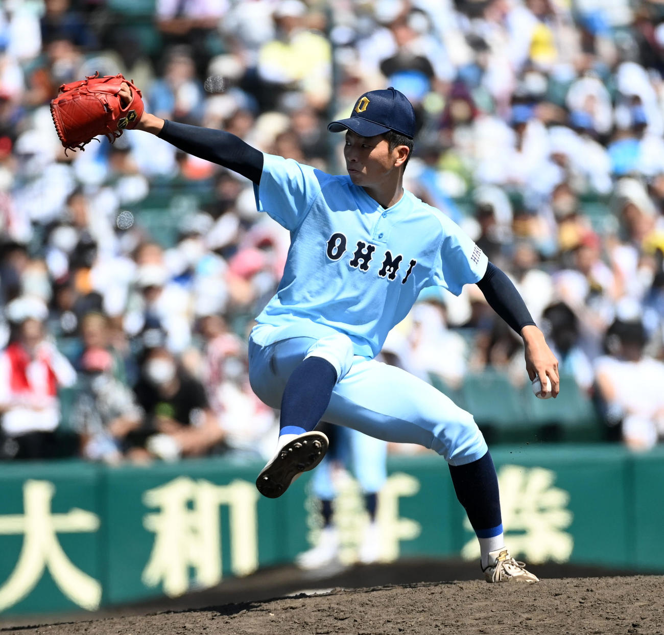 高松商対近江　近江2番手の星野（撮影・前岡正明）