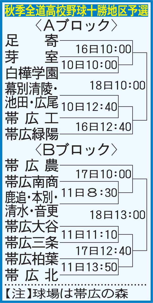 秋季全道高校野球十勝地区予選