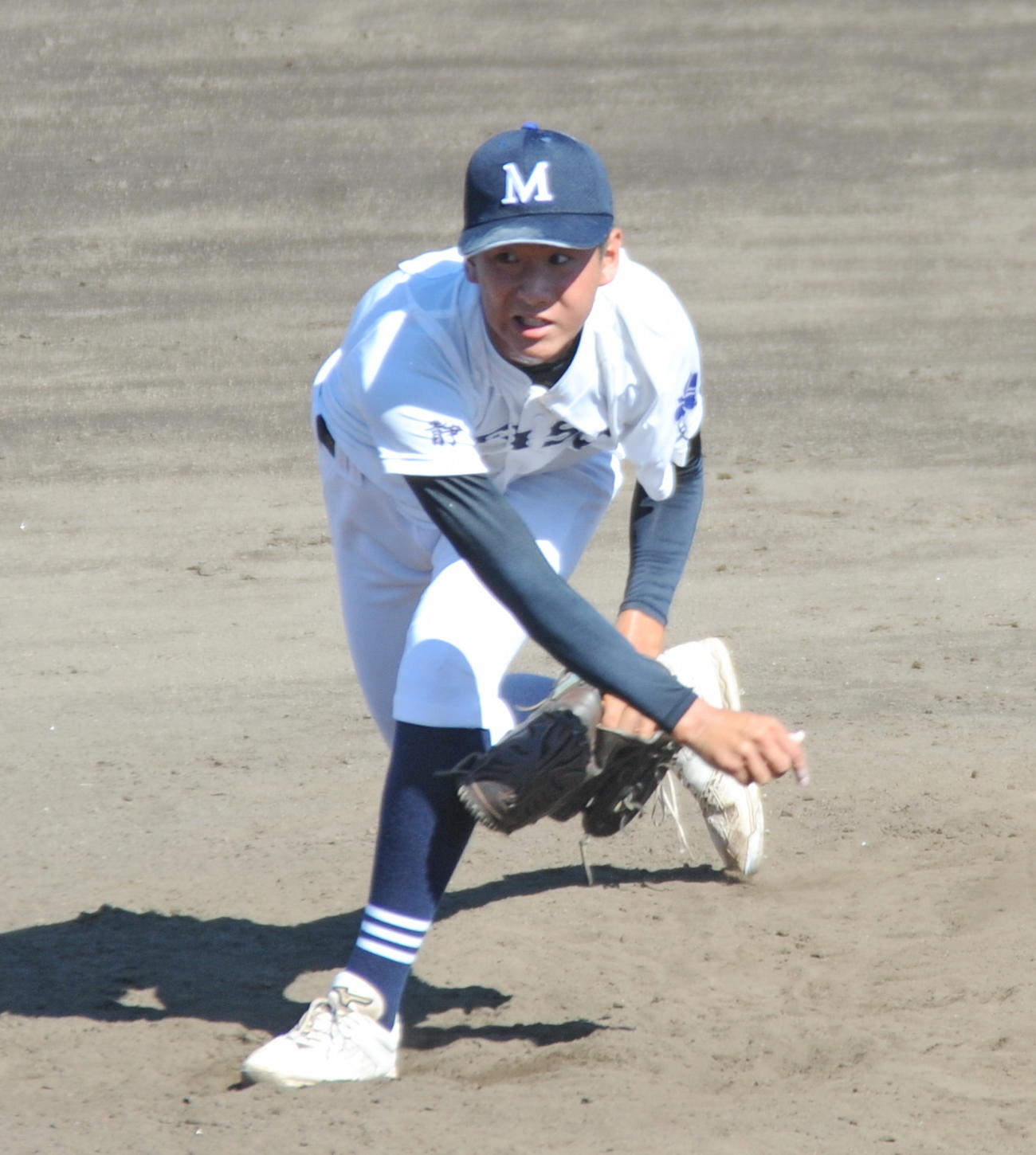 9回5安打1失点で完投した藤枝明誠の牧野