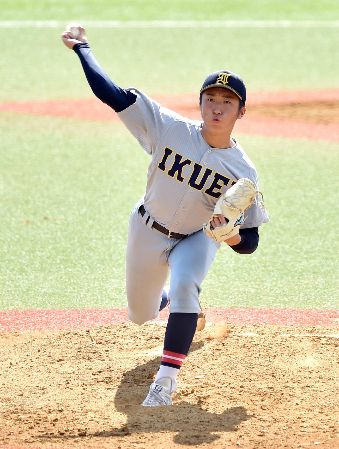仙台三対仙台育英　5回無失点に抑えた仙台育英・湯田（撮影・相沢孔志）