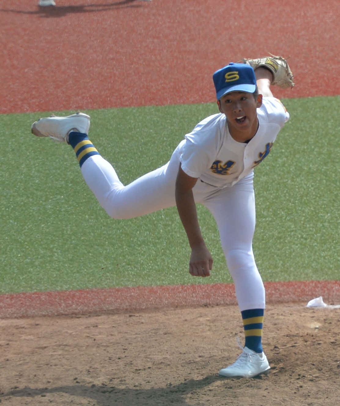 公式戦初登板した聖光学院・三好