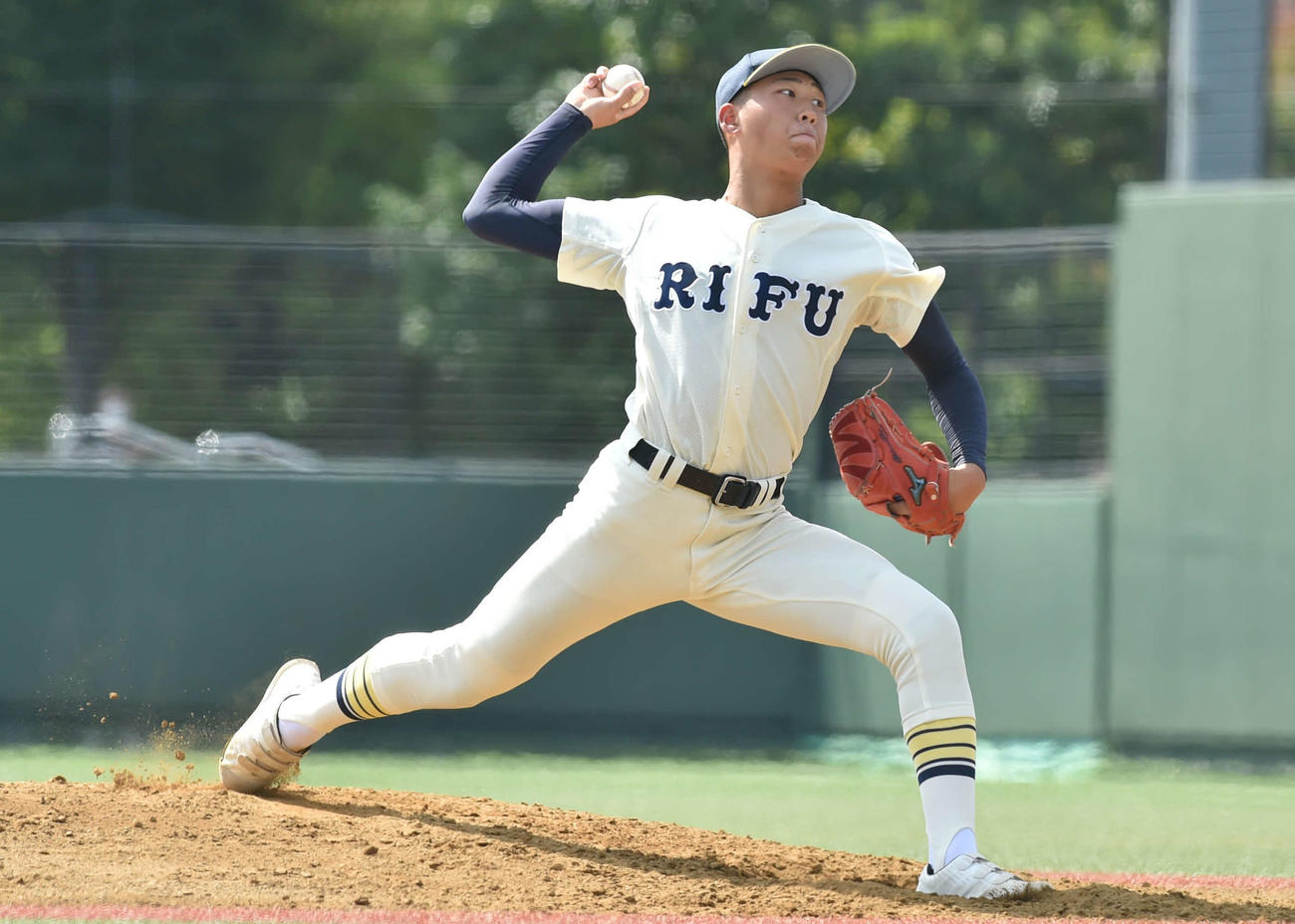 仙台三対利府　6失点完投した利府・曽我（撮影・相沢孔志）